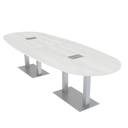 Skutchi Designs 45 in W, 144 in L, 29 in H, Engineered Wood Top, White HAR-BOVL-46X143-DOU-ELEC-WHCYPRESS